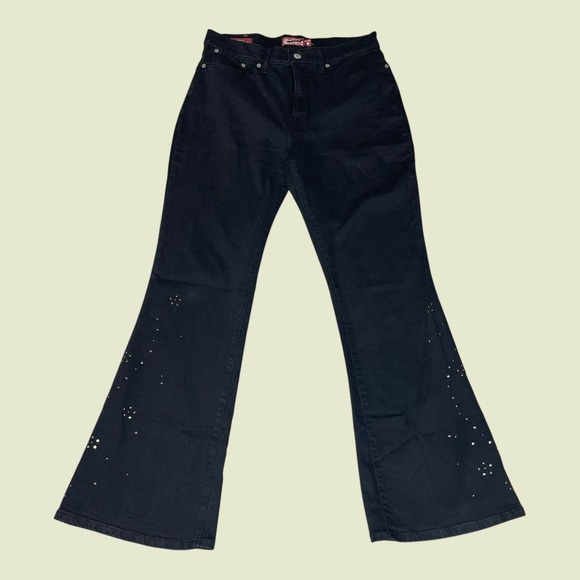 Lucky Brand Denim - NWOT Lucky Brand Legend Stevie High Rise Flare Jeans Black Rhinestone 10/30R
